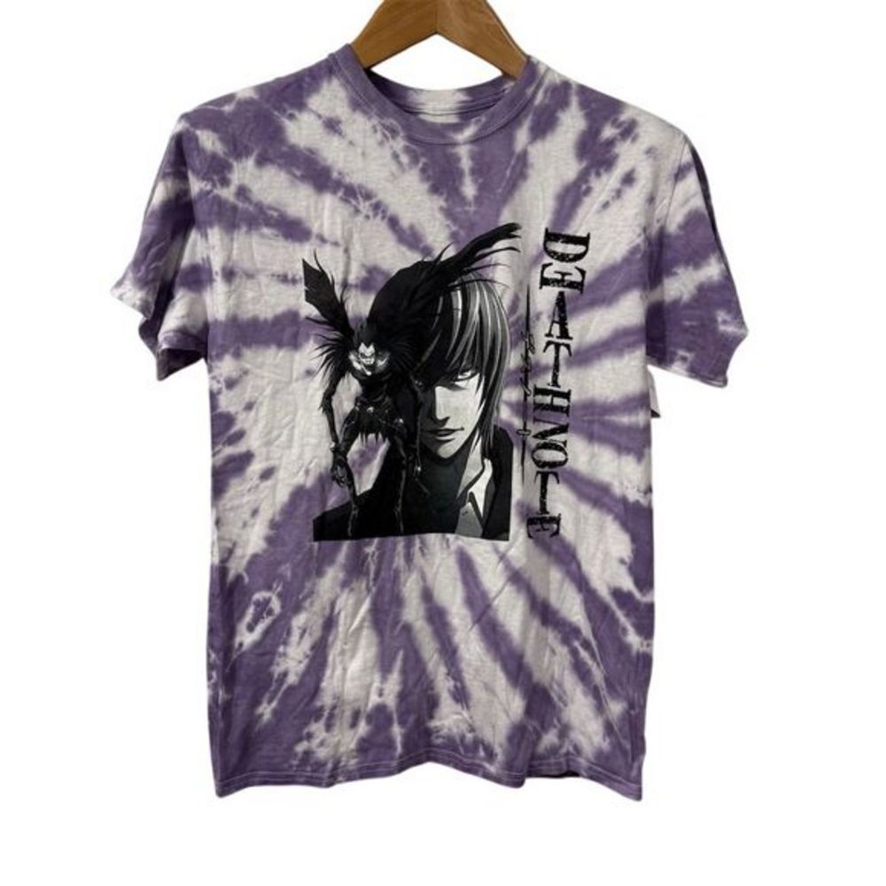 Urban Outfitters Death Note Purple Tie-Dye T-Shirt Yagami & Ryuk Size L Tee Flaw
